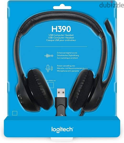 Logitech Headset H390 USB Wired Headset with Mic for PC/Laptop 0