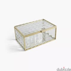 Textured Glass Jewellery Box for sale 0