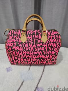 LOUIS VUITTON SPEEDY 30 LIMITED EDITION FUSCHIA PINK GRAFFITI