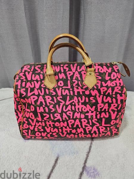 LOUIS VUITTON SPEEDY 30 LIMITED EDITION FUSCHIA PINK GRAFFITI 1