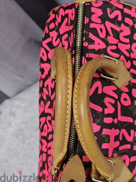 LOUIS VUITTON SPEEDY 30 LIMITED EDITION FUSCHIA PINK GRAFFITI 5