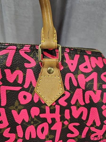 LOUIS VUITTON SPEEDY 30 LIMITED EDITION FUSCHIA PINK GRAFFITI 6