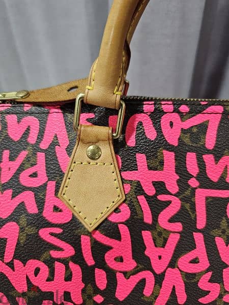 LOUIS VUITTON SPEEDY 30 LIMITED EDITION FUSCHIA PINK GRAFFITI 7