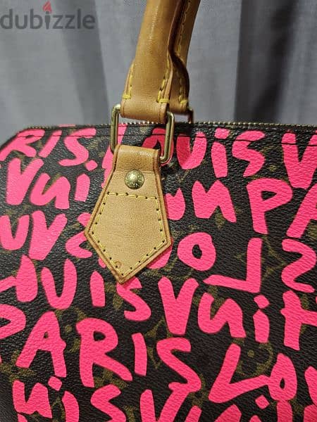 LOUIS VUITTON SPEEDY 30 LIMITED EDITION FUSCHIA PINK GRAFFITI 8