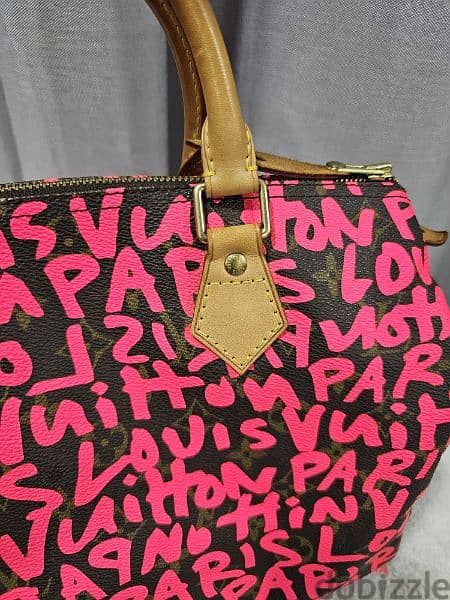 LOUIS VUITTON SPEEDY 30 LIMITED EDITION FUSCHIA PINK GRAFFITI 9