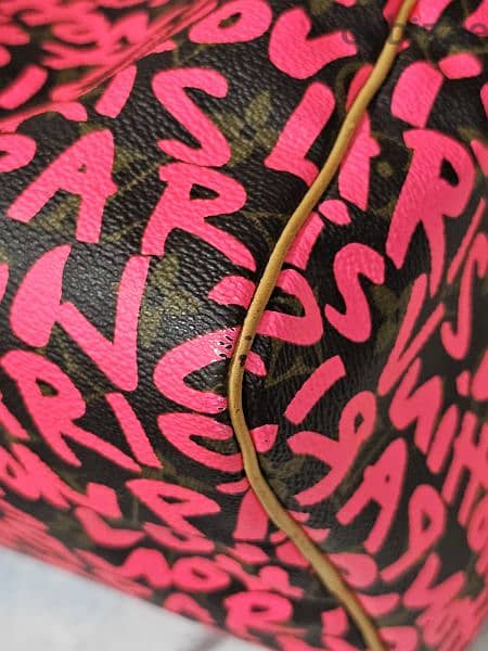 LOUIS VUITTON SPEEDY 30 LIMITED EDITION FUSCHIA PINK GRAFFITI 11