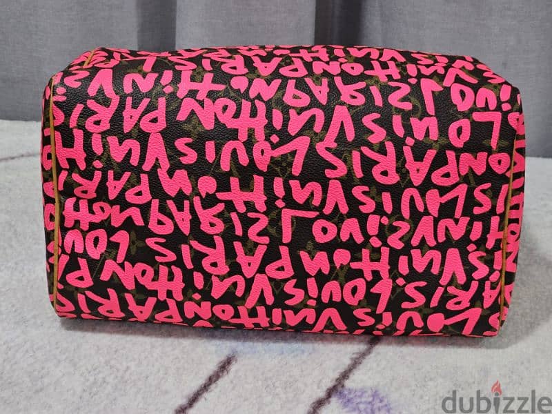 LOUIS VUITTON SPEEDY 30 LIMITED EDITION FUSCHIA PINK GRAFFITI 14