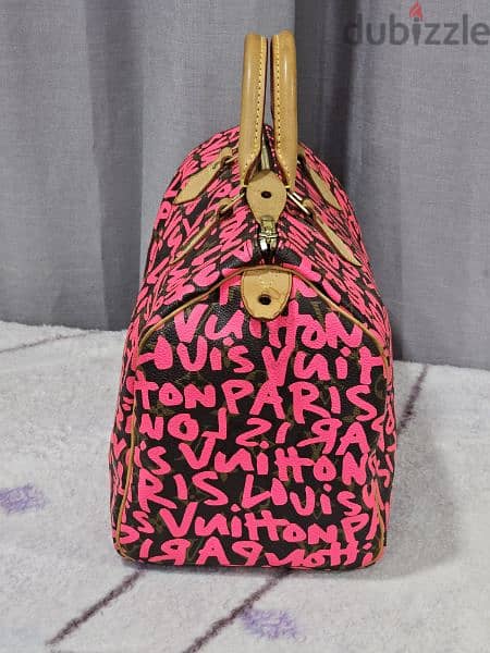 LOUIS VUITTON SPEEDY 30 LIMITED EDITION FUSCHIA PINK GRAFFITI 16