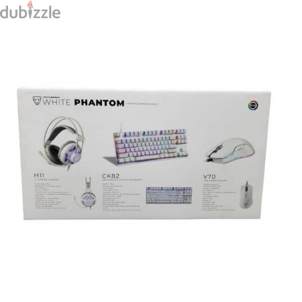 Motospeed White Phantom Gaming Combo (Mouse, Keyboard and headset) 1