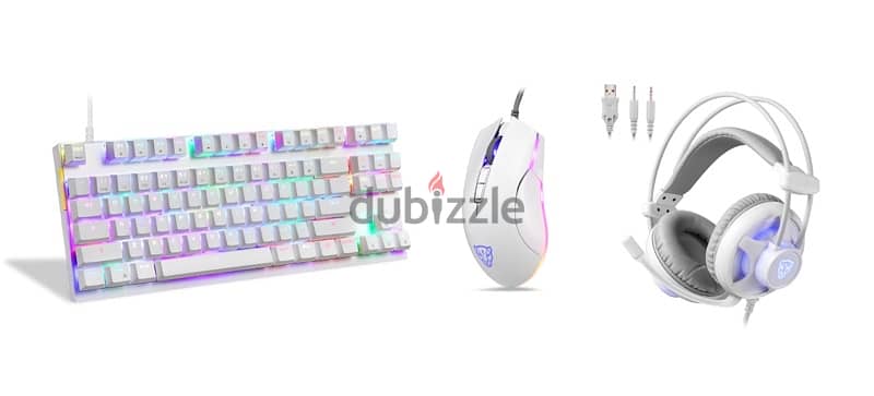 Motospeed White Phantom Gaming Combo (Mouse, Keyboard and headset) 2