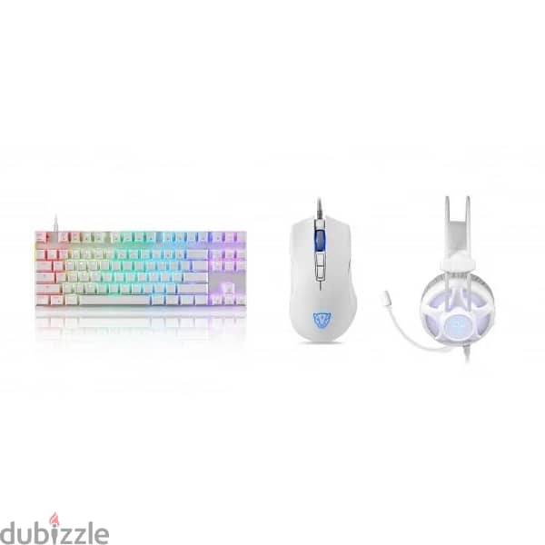 Motospeed White Phantom Gaming Combo (Mouse, Keyboard and headset) 3