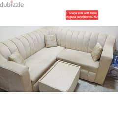 L shape sofa and other items for sale with Delivery