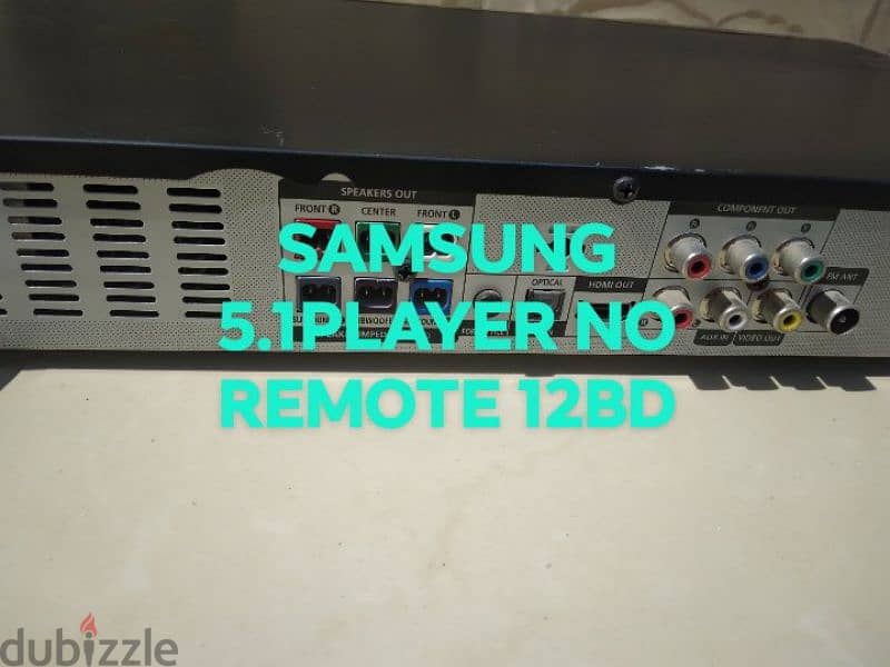 SAMSUNG 5.1C DVD PLAYER. NO REMOTE 12BD 1