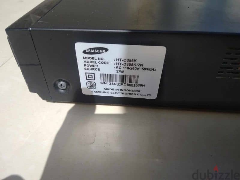 SAMSUNG 5.1C DVD PLAYER. NO REMOTE 12BD 2