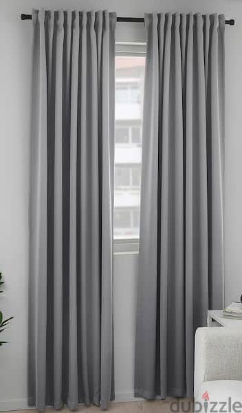 Pair of Block out curtains Ikea 1