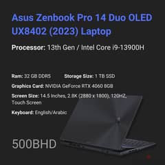 Asus Zenbook Pro 14 Gaming laptop UX8402 (2023)