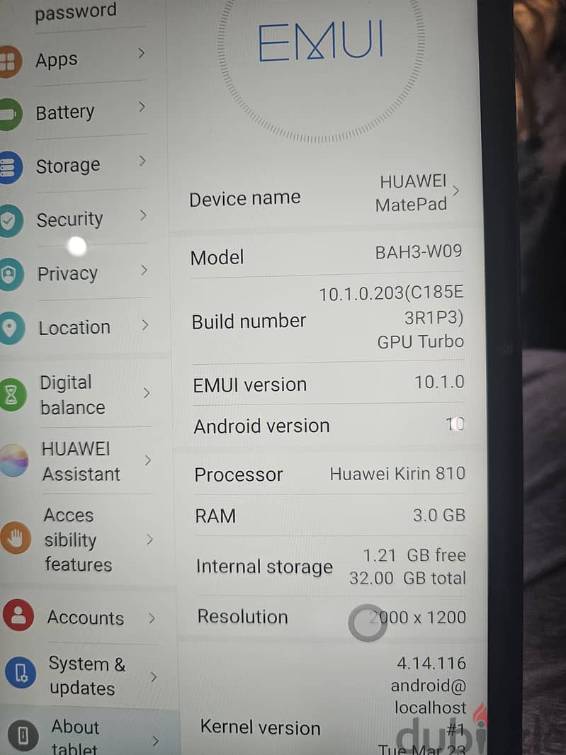 huawei matepad bah3-w59 3