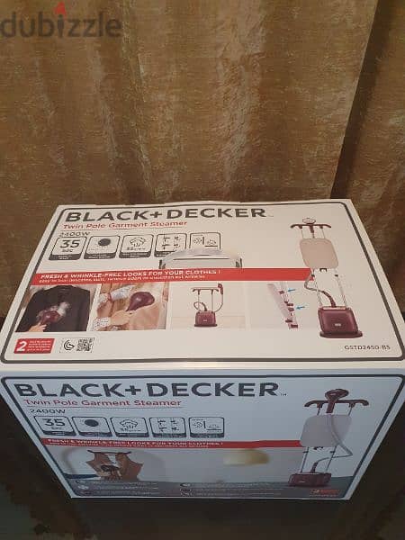 Black+Decker Twin Pole Garment Steamer 1