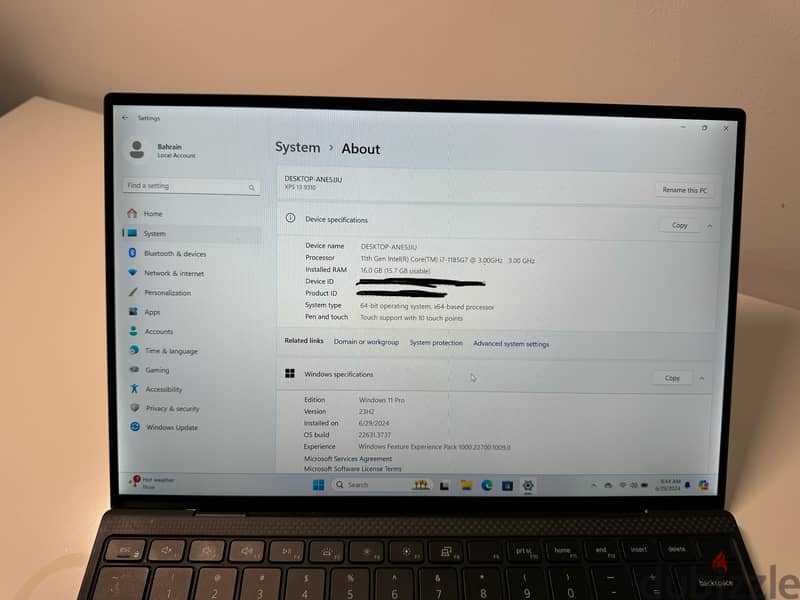 Dell XPS 13 9310 Touchscreen FHD i7 11th Gen 16GB 512GB SSD 1