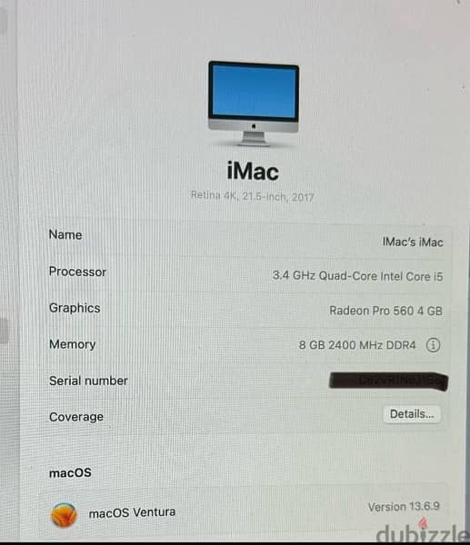 IMac 2017 little used 210 bd 1