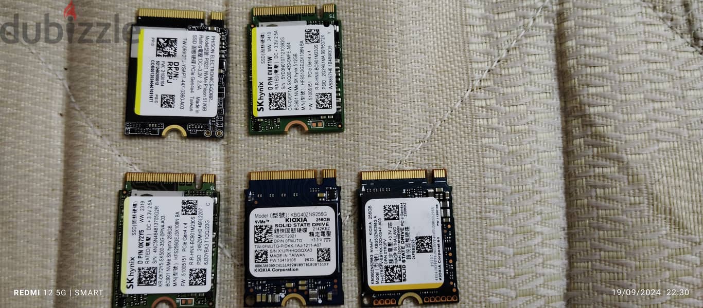 SSD 3- 256gb and 2- 512gb 0