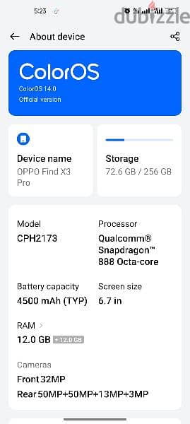 Oppo find X3 pro ram 12+12/256 1