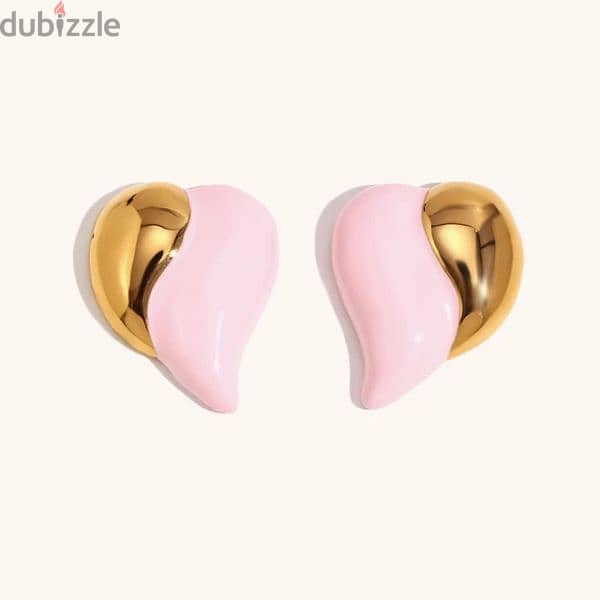 Heart Stud Earrings Stainless Steel Jewelry For Women 1