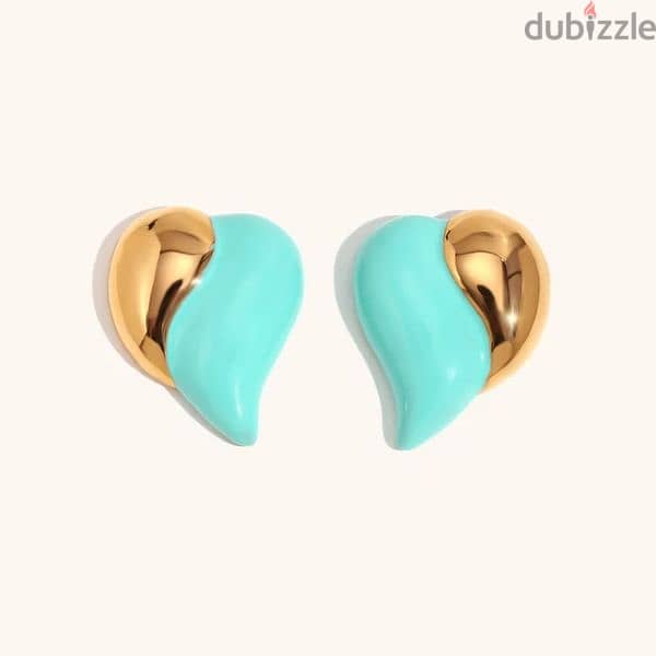 Heart Stud Earrings Stainless Steel Jewelry For Women 3