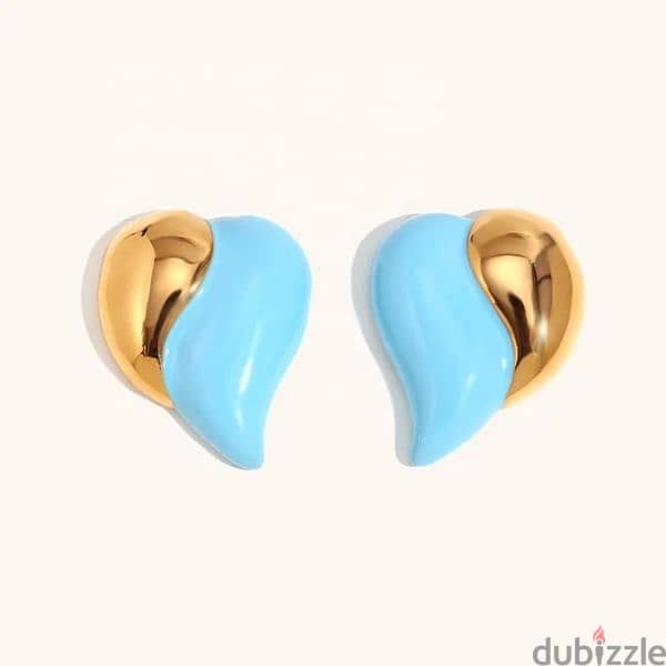 Heart Stud Earrings Stainless Steel Jewelry For Women 4