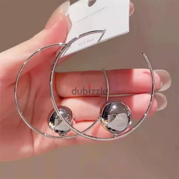 2024 New 925 Sterling Large Circle Hoop Earrings Women Jewelry 4