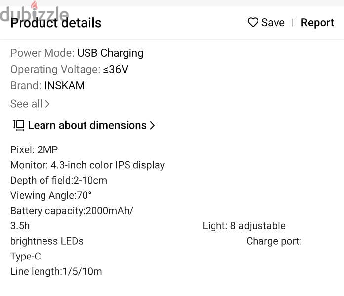 Industrial endoscope camera 8