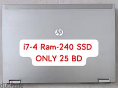 Laptop hp EliteBook 8440p Core i7/ 4 GB RAM/ 2.6 GHz /240 SSD/ Cam 0