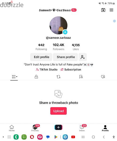 Tiktok account 29 Level and upto 100 Followers For sale 100 BD 1