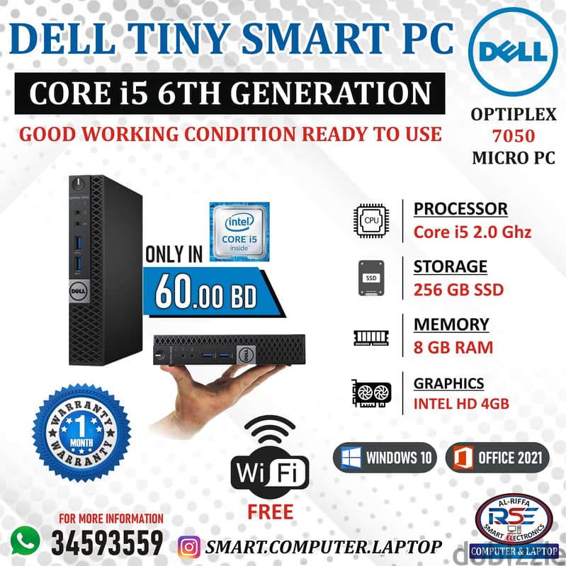 Special Offer DELL Micro Smart Computer Core i5 6th Generation 8GB RAM 0