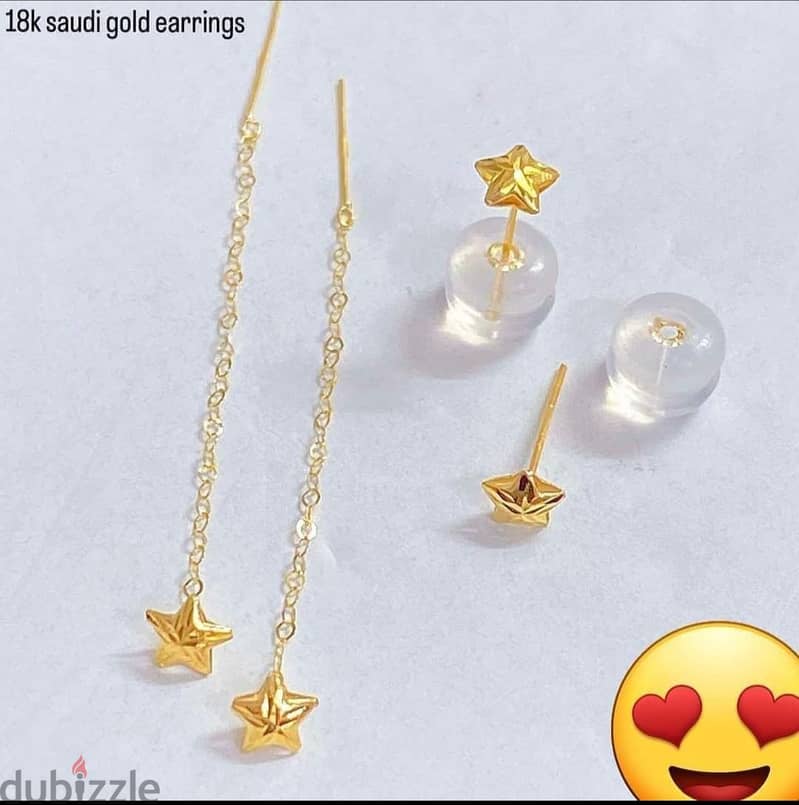 New 18k Saudi gold earrings 1