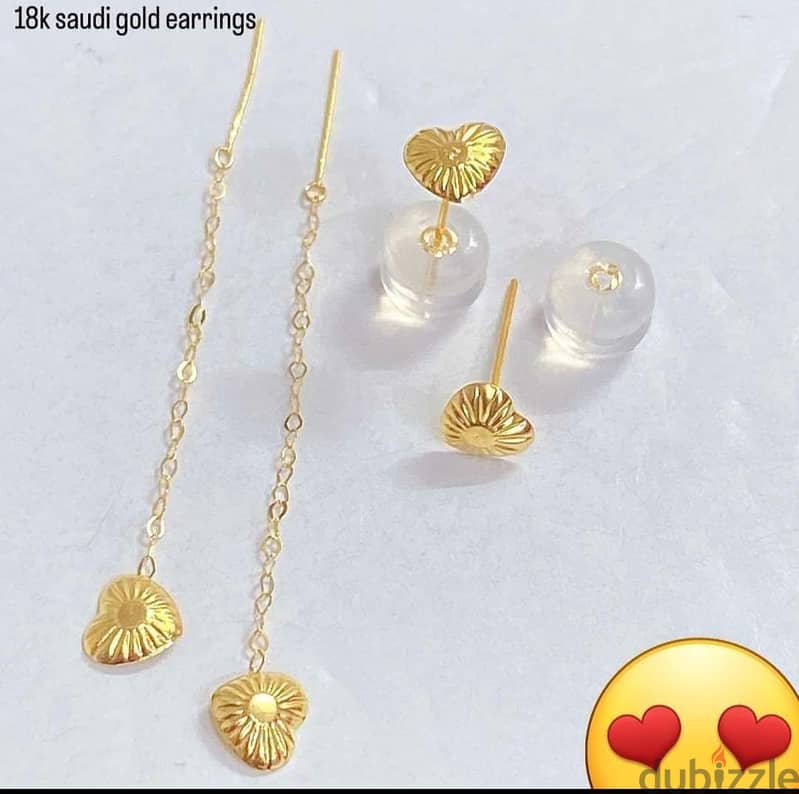 New 18k Saudi gold earrings 3