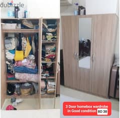 wardrobe 3 dooor and other itemss for sale with Delivery 0