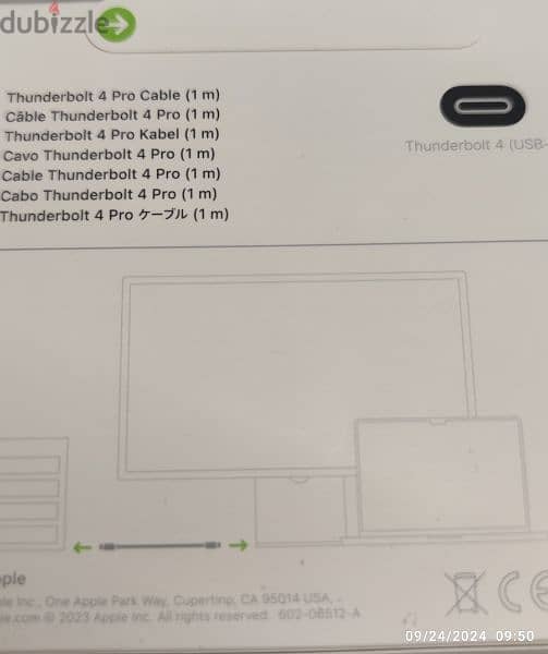 Apple thunderbolt usb c pro cable 0