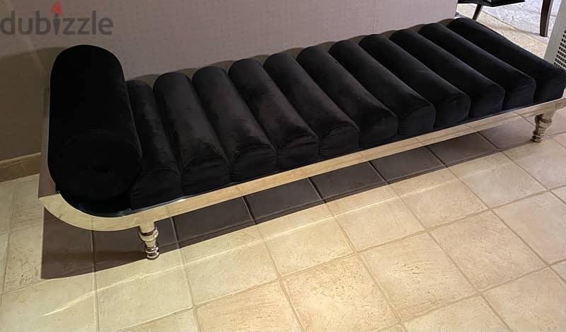 Beautiful Black velvet and silver sofa from The One 4