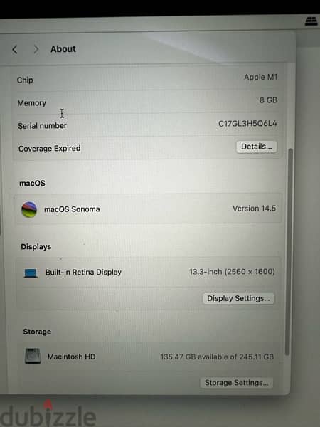 MacBook Air 13” 256GB M1 2