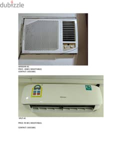 ONE SPLIT AC AND ONE WINDOW AC FOR SALE