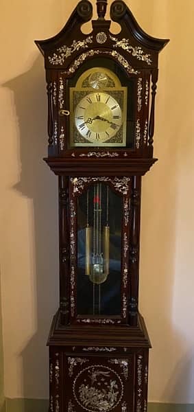 Mother of Pearl decorated Grandfather clock 0