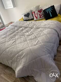 white comforter winter blanket (free 5 pillows) 0