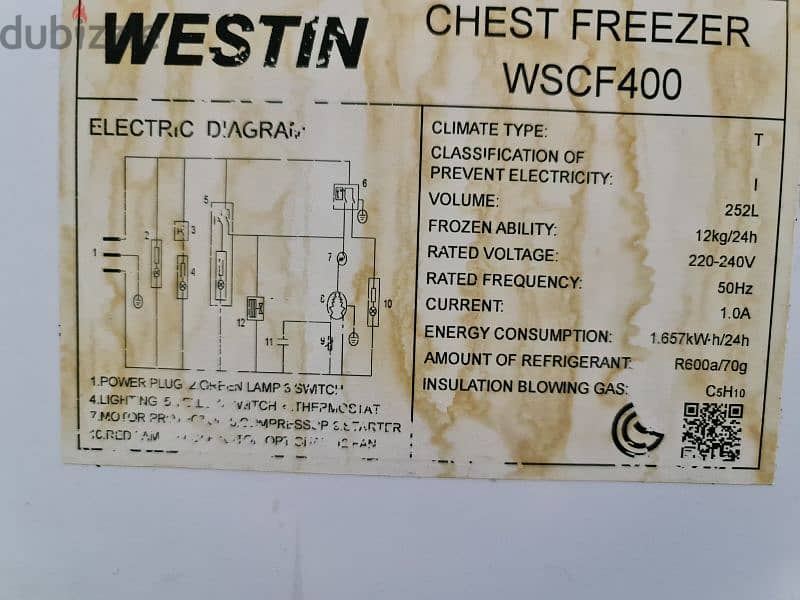 Westin Chest Freezer for 50 للبيع فريزر ب 1