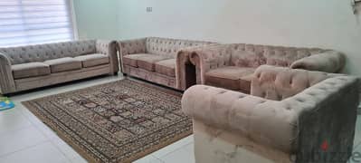 9 seater sofa . . . excellent condition  beautiful biedge colour 0