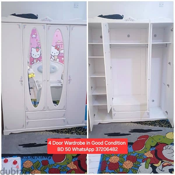 4 Door wardrobe and other items for sale with Delivery 0