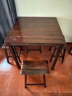 high table with 4 stools 0