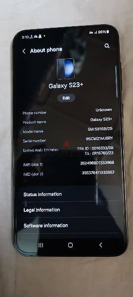 Samsung s 23 plus (8/256gb) black pantom 3