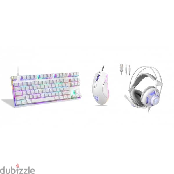 Motospeed White Phantom Gaming Combo (Mouse, Keyboard and headset) 2