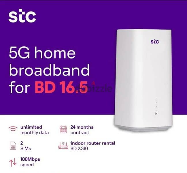 STC 5G Data Sim + Free Mifi or Router, 5G Home broadband, Fiber, Voice 5